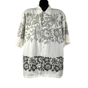 Vintage 90s Hawaiian Floral Shirt by Intrinsic Cotton Short Sleeves Summer Beach